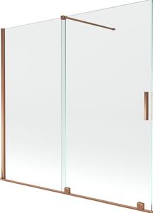 Mexen Velar 2 szárnyú, elhúzható kádparaván 170 x 150 cm, átlátszó, rózsaarany - 896-170-000-01-60