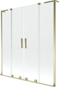 Mexen Velar L Duo kádparaván 2-szárnyú tolóajtós 160 x 150 cm, átlátszó, arany - 896-160-003-02-50