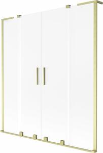 Mexen Velar L Duo kádparaván 2-szárnyú toló 160 x 150 cm, zúzott, arany kefélt - 896-160-003-32-55