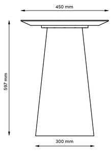 Tölgy oldalasztal Marco Barotti 45 cm, matt fekete alappal