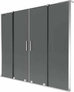 Mexen Velar L Duo kádparaván 2-szárnyú tolóajtós 200 x 150 cm, grafit, króm - 896-200-003-42-01