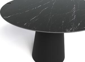 Fekete kerek márvány étkezőasztal Marco Barotti Tivoli 119 cm