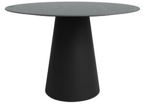 Fekete kerek márvány étkezőasztal Marco Barotti Tivoli 119 cm
