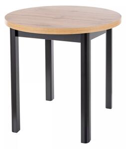 Adam Kerek Étkezőasztal Laminált Artisan Tölgy/Matt Fekete 80cm