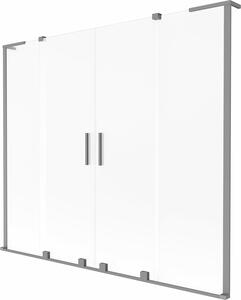 Mexen Velar L Duo kétszárnyú, 180 x 150 cm-es, tolható kádparaván, matt, gun metal - 896-180-003-32-95