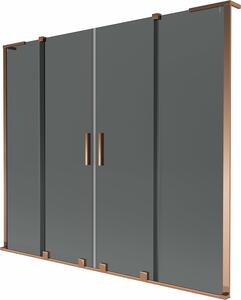 Mexen Velar L Duo kádparaván 2-szárnyú toló 180 x 150 cm, grafit, rózsaarany - 896-180-003-42-60