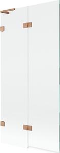 Mexen Lunar L kádparaván 2-szárnyú balos 90 x 150 cm, átlátszó, csiszolt réz - 897L-090-100-65-00-L