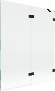 Mexen Lunar 2-paneles fürdőkádfal jobb oldali 140 x 150 cm, átlátszó, fekete - 897-140-100-70-00-P