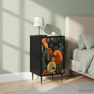 VidaXL Éjjeliszekrény ZAANDAM 2 db Fekete Tölgy 36 x 33 x 61 cm