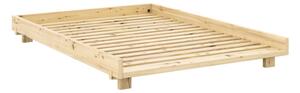 Natúr színű borovi fenyő franciaágy ágyráccsal 180x200 cm Social Bed – Karup Design