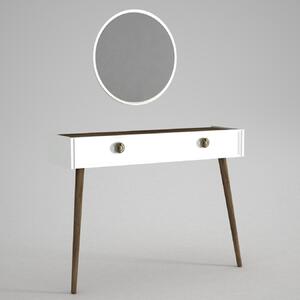 Nappali/Hálószoba Dekorációs Asztal, UnicUtil Luxus Kiadás, 120x35x89 cm, Fehér Diófa