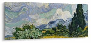 Kép - Vincent van Gogh, Wheat Field with Cypresses, reprodukciók (120x50 cm)