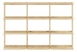 Natúr színű borovi fenyő fali könyvespolc 192x127 cm Groove – Karup Design