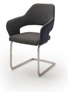 Newcastle szék, fekete, krómozott C alakú (szánkótalpas) lábak