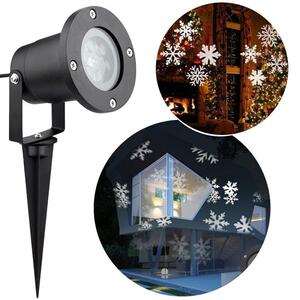 Lepson projektor, fehér hópehely hatás, LED, 4W, fekete, fém, IP65