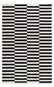 Fekete-fehér kétoldalas kézi szövésű gyapjú szőnyeg 200x300 cm Donna – Hanse Home