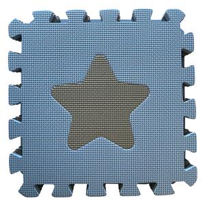Puzzle habszivacs játszószőnyeg Geometriai formák, Blue 90x90 cm