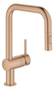 Mosogató csaptelep GROHE Minta kihúzható zuhannyal, 2 áram Warm Sunset 32322DL2