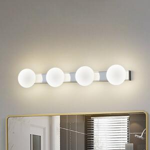 Lucande LED fürdőszoba fali lámpa Myrra, króm, üveg, 60 cm, IP44, Króm / ezüst, Fürdőszoba, Alumínium, Modern