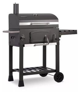 Faszenes grill, Berdsen BD-891, fekete, acél, 122 x 109,5 x 48 cm, kétrészes öntöttvas rács: 57 x 43 cm, kerekek