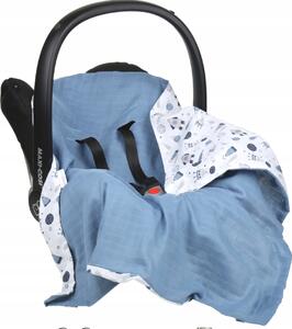 Muszlin takaró autósüléshez Baby 80x80 Szín: kék