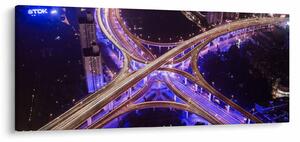Egy kép egy nagy kereszteződésről éjjel (120x50 cm)