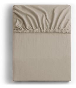 Világosbarna gumis jersey lepedő 200x200 cm Amber – Restilo