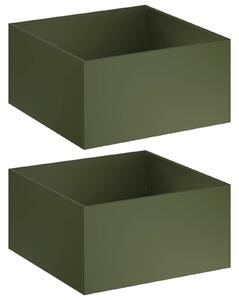 VidaXL Kerti cserép 2 db Olajzöld 60 x 60 x 40 cm