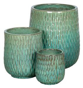 Merida Classic High Kerámia Növénytartó Szett Óceánkék 20,5x23,5-37x50cm S3