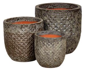 Caldera Diamo Kerámia Növénytartó Szett Savmaratott Antik Mohazöld 30x30-47x47cm S3