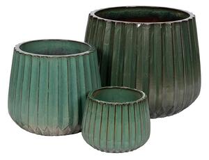 Lark Caldron Kerámia Növénytartó Szett Mohazöld 27x21,5-56x44,5cm S3