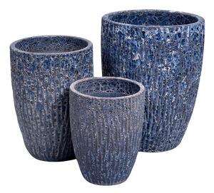 Brisbane Vase Kerámia Növénytartó Szett Savmaratott Indigókék 26x34-43x55cm S/3