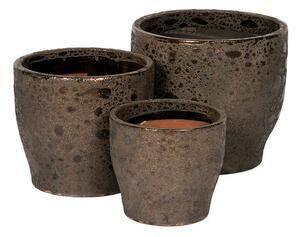 Saylor Flare Kerámia Növénytartó Szett Savmaratott Bronz 25,3x23cm-37,3x34cm S3