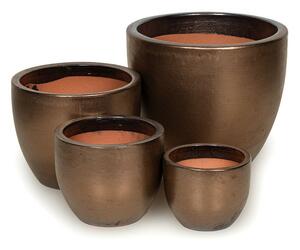 Sydney Classic Kerámia Növénytartó Szett Bronz 22x21-48x41cm S4