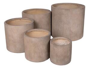 Yukon Cylinder Kompozit Növénytartó Bézs Szett 25x25-54x51cm S5
