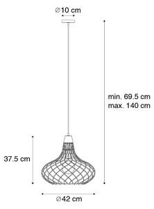 Moderne hanglamp zwart 42 cm E27 - Iggy