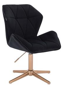 HR212CROSS Fekete modern velúr szék arany lábbal