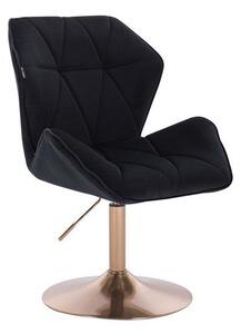 HR212 Fekete modern velúr szék arany lábbal