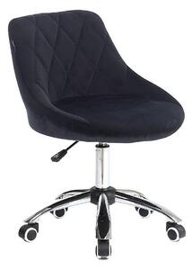 HR1054K Fekete modern velúr szék krómozott lábbal