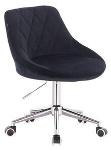 HR1054K Fekete modern velúr szék krómozott lábbal