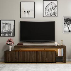 Beliz TV szekrény nappaliba 192x53x37 cm, dió, PAL 18mm, LED világítás - Ellenőrzött A · Re-Bloom