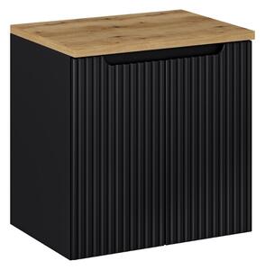 Fürdőszoba szekrény felsővel NOVA Black D60/3 | 60 cm