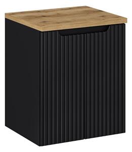 Fürdőszoba szekrény felsővel NOVA Black D50/3 | 50 cm