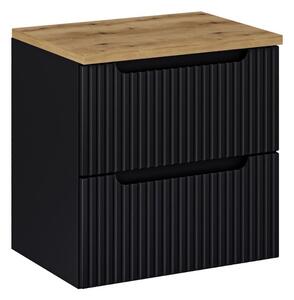 Fürdőszoba szekrény felsővel NOVA Black D60/1 | 60 cm