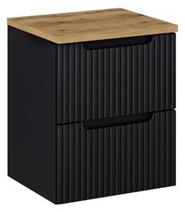 Fürdőszoba szekrény felsővel NOVA Black D50/1 | 50 cm