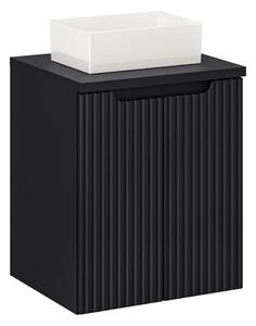 Fürdőszoba szekrény mosdóval és tetővel NOVA Black DU50/4 | 50 cm