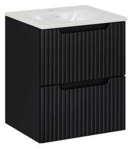 Fürdőszoba szekrény mosdóval NOVA Black U50/1 | 50 cm