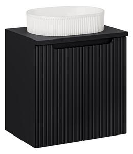 Fürdőszoba szekrény mosdóval és tetővel NOVA Black DU60/4 | 60 cm