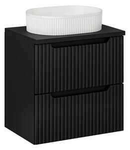 Fürdőszoba szekrény mosdóval és tetővel NOVA Black DU60/2 | 60 cm