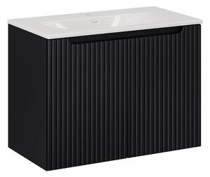 Fürdőszoba szekrény mosdóval NOVA Black U80/2 | 80 cm